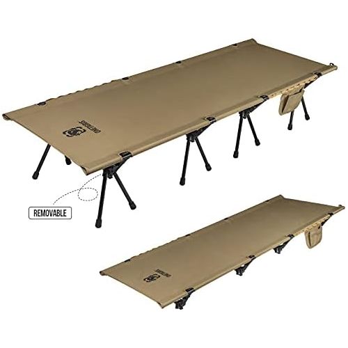  OneTigris Lightweight Camping Cot with Leg Extenders, Strong Support 330 Lbs, Durable Compact Tent Folding Bed for Adults Outdoor Overnighter Camping, Hiking, Travel, RV, Beach, Of