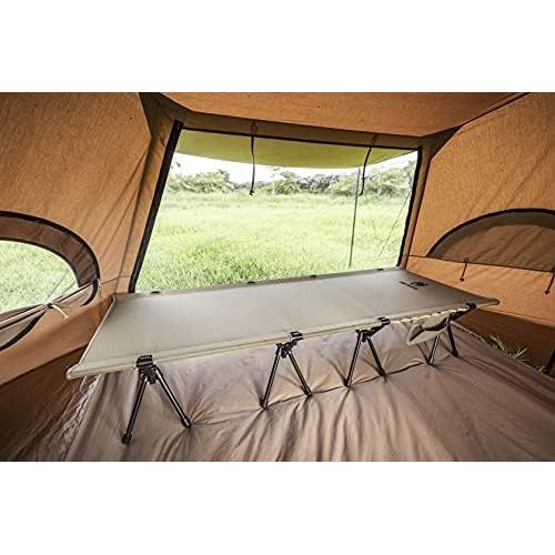  OneTigris Lightweight Camping Cot with Leg Extenders, Strong Support 330 Lbs, Durable Compact Tent Folding Bed for Adults Outdoor Overnighter Camping, Hiking, Travel, RV, Beach, Of