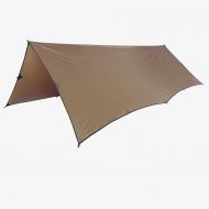 OneTigris Bulwark Camping Tarp, 100% Waterproof Bushcraft Shelter, SilNylon Lightweight Hammock Rain Fly Portable Anti UV Large 12.8ft x 9.5ft