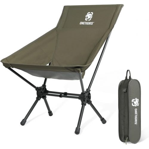  OneTigris Camping Backpacking Chair High Back, 330 lbs Capacity, Lightweight Compact Portable Folding Chair for Hiking Travel Beach Picnic