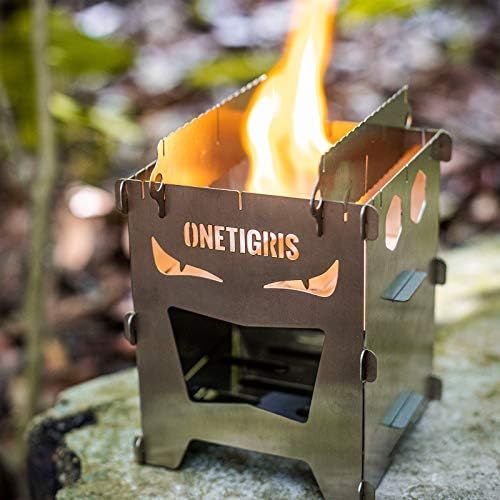  OneTigris ROCUBOID Camping Backpacking Stove Evil Eyes, Available in Stainless Steel and Titanium