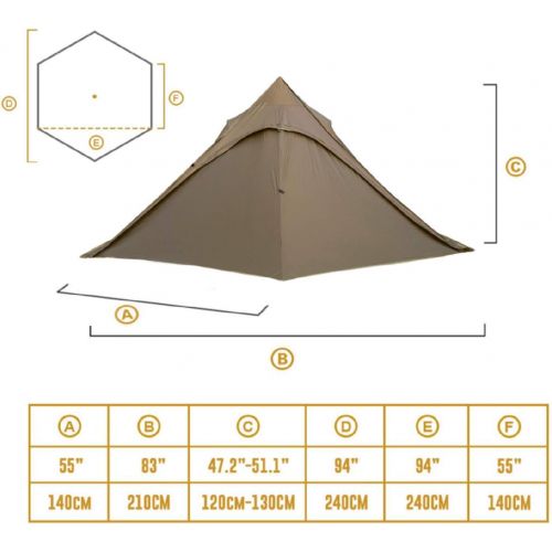  OneTigris TIPINOVA Teepee Camping Hiking Trekking Tent 1-2 Person, 2.6lb Backpacking Tent, No Pole Included