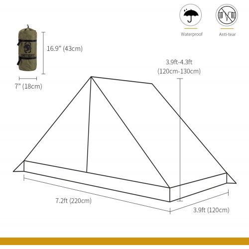  OneTigris Tangram Ultralight Backpacking Tent with Inner Mesh, Double Layer Waterproof 2 Person Camping Tent, Perfect for Camping, Backpacking, Thru-Hiking and Kayaking or Canoeing