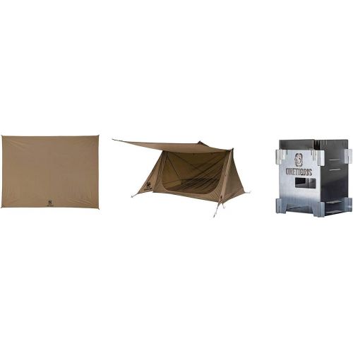  OneTigris Tent Footprint & Backwoods Bungalow 2.0 & ROCUBOID Wood Stove