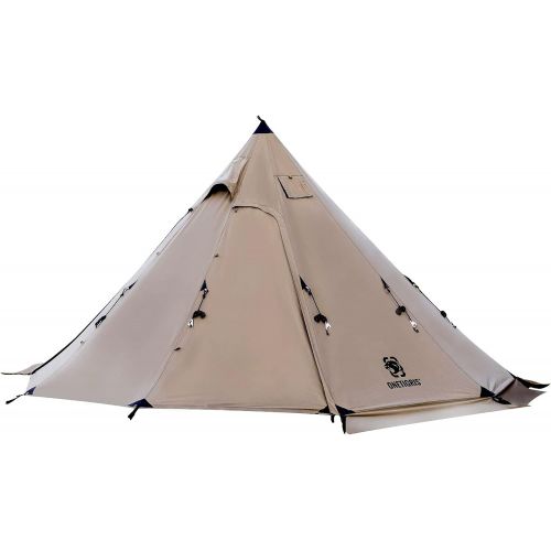  OneTigris Northgaze Canvas Hot Tent with Stove Jack, Wind-Proof Flame-Retardant, Durable 4 Season Camping Pyramid Teepee Tent for 2~4 Person