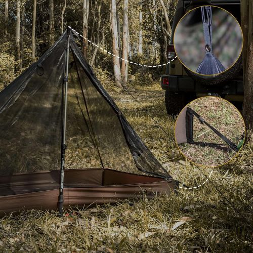  OneTigris Mesh Teepee Tent, Ultralight 1 Person Inner Mesh Tent with Waterproof Bathtub Floor for Outdoor Camping Hiking Backpacking Bushcraft Tarp Hot Tent Shelter