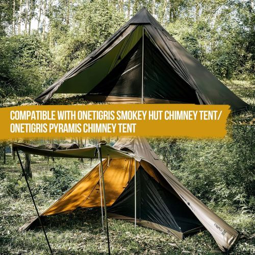  OneTigris Mesh Teepee Tent, Ultralight 1 Person Inner Mesh Tent with Waterproof Bathtub Floor for Outdoor Camping Hiking Backpacking Bushcraft Tarp Hot Tent Shelter