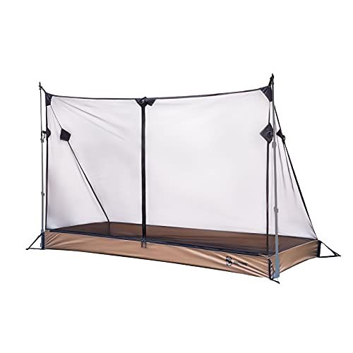  OneTigris Mesh Tent with 3000 Waterproof Bathtub Floor, Ultralight 1 Person Tent for Camping Backpacking Hiking Traveling Fishing Patio