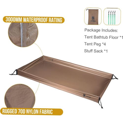  OneTigris Multifunctional Tent Footprint - Camping Tent Bathtub Floor