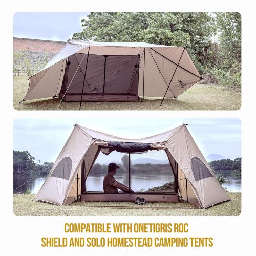  OneTigris Mesh Tent with 3000 Waterproof Bathtub Floor, Ultralight 1 Person Tent for Camping Backpacking Hiking Traveling Fishing Patio