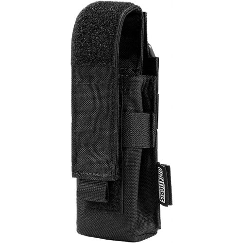  OneTigris Flashlight Pouch Holster Tactical Molle 1000D Cordura Nylon Flashlight Pouch Holder (Black)