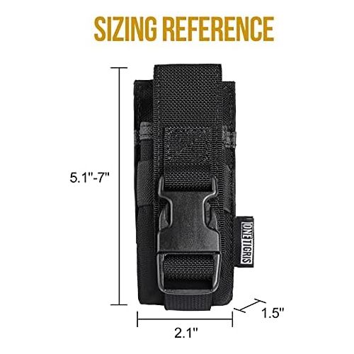  OneTigris Flashlight Holder Molle Flashlight Belt Holster 1000D Nylon Flashlight Pouch Tactical Torch Carry Case