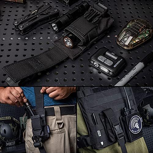  OneTigris Flashlight Holder Molle Flashlight Belt Holster 1000D Nylon Flashlight Pouch Tactical Torch Carry Case