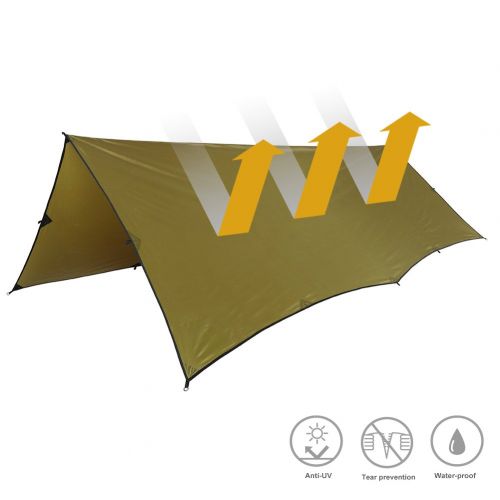 OneTigris Bulwark All-Season Tarp, Waterproof Tent Shelter, Ripstop Outdoor Camping Tarp 13ft by 10ft