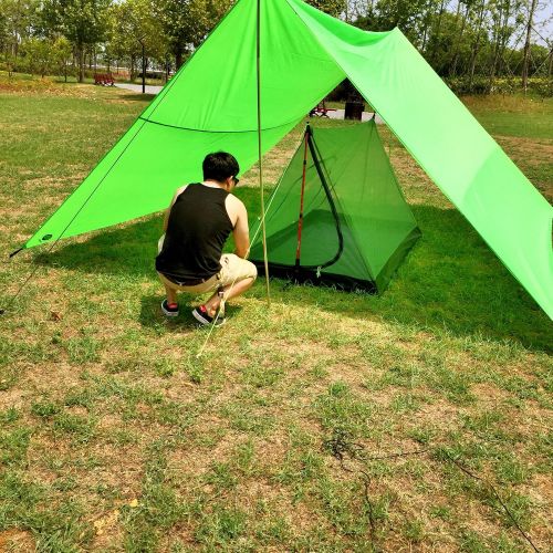  OneTigris survivalist Ultralight 1-2 Person Mesh Tent Shelter Pyramid Mosquito net Tent Pyramid Breeze Tent Breeze Mesh Tent Breathable Bug Shelter