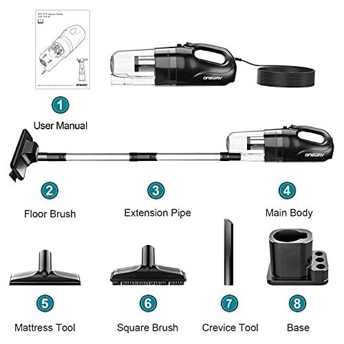  [아마존베스트]oneday Pro-Cyclone Handheld Vacuum Cleaner With 10 Metre Cable 15000 pa, Bagless, With Accessories