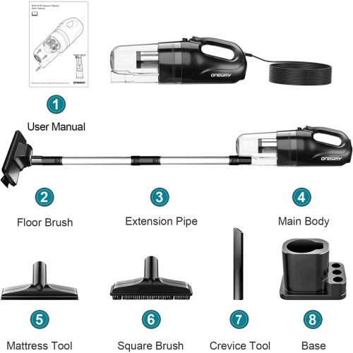  [아마존베스트]oneday Pro-Cyclone Handheld Vacuum Cleaner With 10 Metre Cable 15000 pa, Bagless, With Accessories