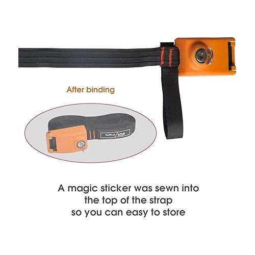  Lockable Tie Down Strap with 3 Stainless Steel Cables 'No Scratch' Silicone Buckle to Prevent Anyone from Taking Your Surfboards, Paddle Boards 2 Pack