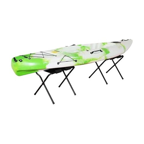  Foldable Kayak Stand Kayak Storage Rack Ground Storage Stand Rack Perfect for Getting Your Boat of Ground for Easy Storage - Designed with Black Cloth Like Chairs