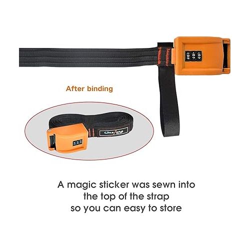  800lbs Lockable Tie Down Straps with 3-Digit Password Buckle Include 3 Steel Cables 1.5