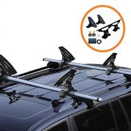 Onefeng Sports 135LB Kayak Saddle, Aluminum Rustless Kayak Roof Rack with 1.5 Width Tie Down Straps for Carrier Canoe Boat Paddle Board Surfboard, to Mount on Car SUV Truck Crossba