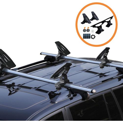  Onefeng Sports 135LB Kayak Saddle, Aluminum Rustless Kayak Roof Rack with 1.5 Width Tie Down Straps for Carrier Canoe Boat Paddle Board Surfboard, to Mount on Car SUV Truck Crossba