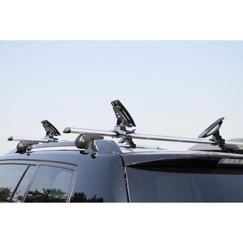  Onefeng Sports 135LB Kayak Saddle, Aluminum Rustless Kayak Roof Rack with 1.5 Width Tie Down Straps for Carrier Canoe Boat Paddle Board Surfboard, to Mount on Car SUV Truck Crossba