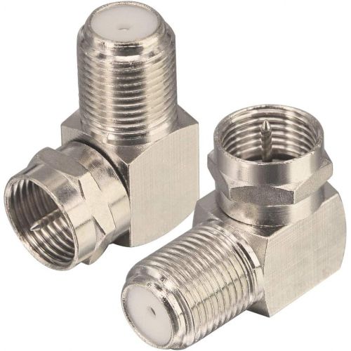  onelinkmore Coaxial Cable Right Angle Connector F Type Female to Male Adapter Right Angle Coax Connector F Male to Female Coaxial RG6 Adapter for Coax Cable and Wall Plates Coax 90