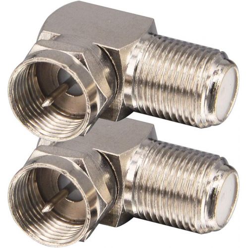  onelinkmore Coaxial Cable Right Angle Connector F Type Female to Male Adapter Right Angle Coax Connector F Male to Female Coaxial RG6 Adapter for Coax Cable and Wall Plates Coax 90