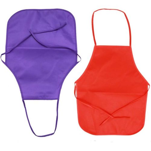  [아마존베스트]Onepine Aprons for Kids 8 Pack Fabric Aprons Children Art Smock Artist Painting Aprons for Age 3-7 Years