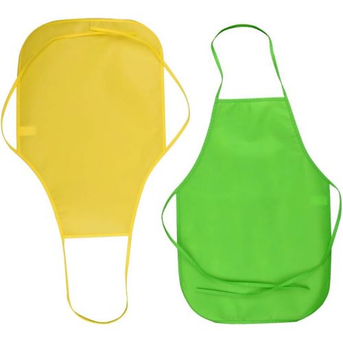  [아마존베스트]Onepine Aprons for Kids 8 Pack Fabric Aprons Children Art Smock Artist Painting Aprons for Age 3-7 Years