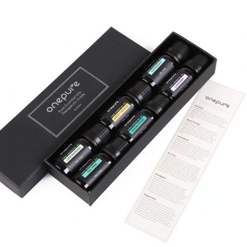  Onepure Aromatherapy Essential Oils Gift Set, 6 Bottles/ 10ml each, 100% Pure ( Lavender, Tea Tree, Eucalyptus, Lemongrass, Sweet Orange, Peppermint)