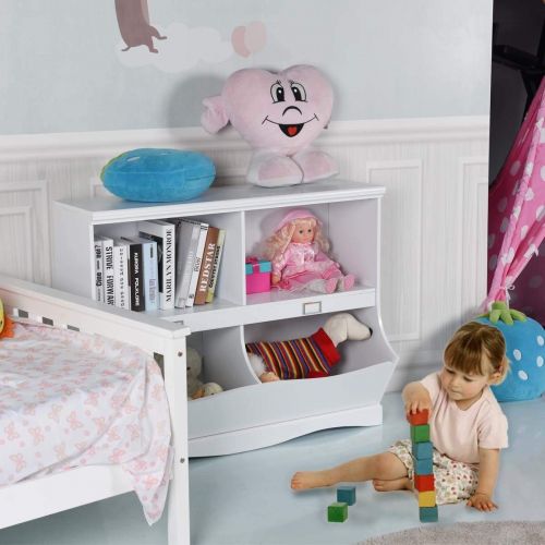  Onestops8 onestops8 Children Storage Unit Kids Bookshelf Bookcase White Baby Toy Organizer Shelf