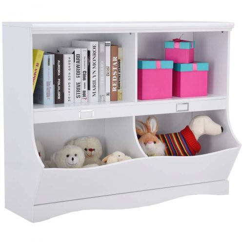  Onestops8 onestops8 Children Storage Unit Kids Bookshelf Bookcase White Baby Toy Organizer Shelf