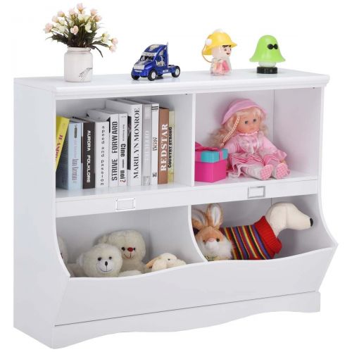  Onestops8 onestops8 Children Storage Unit Kids Bookshelf Bookcase White Baby Toy Organizer Shelf