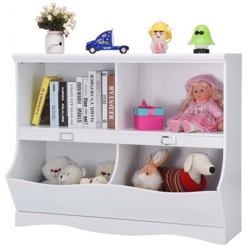  Onestops8 onestops8 Children Storage Unit Kids Bookshelf Bookcase White Baby Toy Organizer Shelf