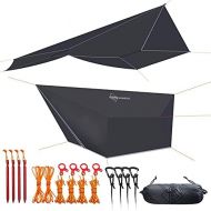 Onewind Premium 12ft Hammock Rain Fly, Lightweight and Waterproof Camping Tarp with Complete Accessories. Easy to Setup with Carrying Case Included