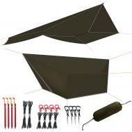 [아마존베스트]onewind Tarp 1210ft Hammock Rain Fly Tarp Shelter Silnylon 4000mm Guyline Stakes Tensioners Included