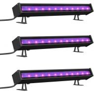 [아마존핫딜][아마존 핫딜] Onforu 3 Pack 24W UV LED Black Light Bar, 5ft Power Cord with US Plug and Switch, Glow in The Dark Party Supplies for Stage Lighting, Body Paint, Fluorescent Poster, Birthday Weddi