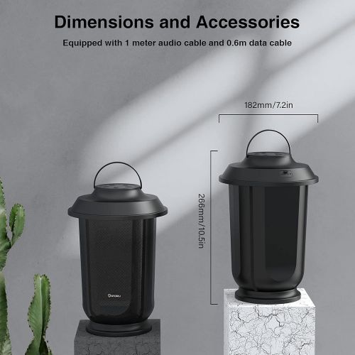  Onforu Outdoor Bluetooth Speaker with LED Lights, 2 Pack Wireless Loud Stereo Sound Lantern Speakers, True Wireless Stereo Pairing Patio Speakers, Bluetooth 5.0, Party Speakers for