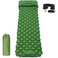 Onirii Camping Sleeping Pads,Foot Press Inflatable Lightweight Camping Mat with Pillow,Compact Ultralight Waterproof Camping Air Mattress for Backpacking Beach, Hiking, Traveling