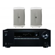 Onkyo 5.2 Channel Full 4K Bluetooth AV Home Theater Receiver + Yamaha High-Performance Natural Surround Sound 2-Way IndoorOutdoor Weatherproof Speaker System (Pair)