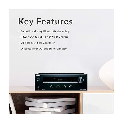 온쿄 Onkyo TX-8220 2 Home Audio Channel Stereo Receiver with Bluetooth,black