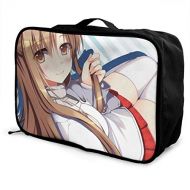 Sword Art Online-Asuna Anime Cover Lightweight Large Capacity Portable Luggage Bag Fashion Travel Duffel Bag Black