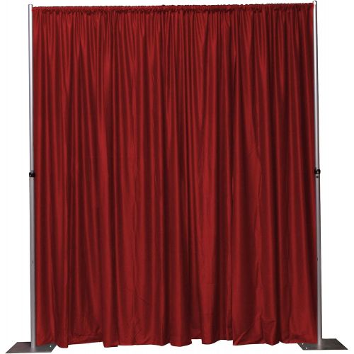  OnlineEEI Adjustable Height Backdrop Kit- 7 to 12ft High x 7 to 12ft Wide, White Premier Drape Included