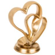 Onlinepartycenter Matte Gold Double Heart Cake Topper Centerpiece Decoration Gift
