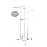 Only Garment Racks White Pipeline Adjustable Four Way Clothing Rack - Heavy Duty Pipeline Adjustable, 4 Way Rack, Plumbing Pipe Clothes Rack, White Finish