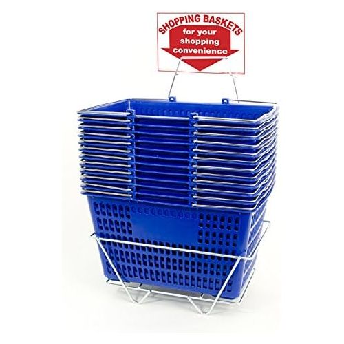  Only Hangers Set of 12 Blue Shopping Basket Set