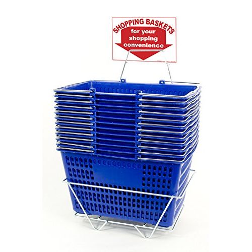  Only Hangers Set of 12 Blue Shopping Basket Set