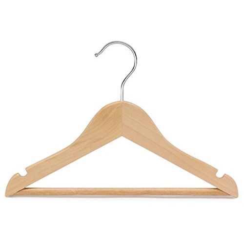  Only Hangers Childrens Natural Finish Wood Top Hangers with Bar (Set of 25)